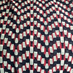 Patterned Chiffon Hijab/Scarf in Dark Red, White and Black